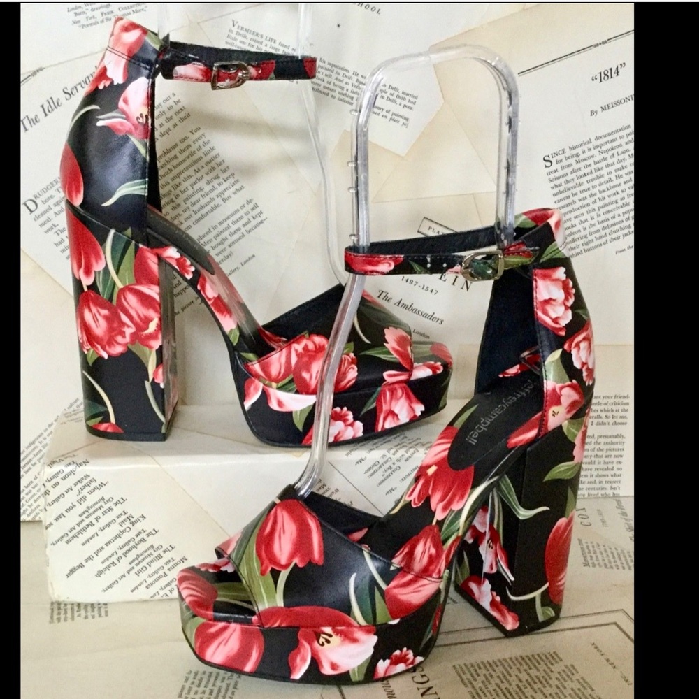 Jeffrey Campbell Leather Tulip PlatformHeel Sandal - Picture 2 of 8